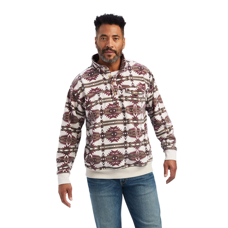 Ariat Sweatshirt Herren - Printed Overdyed Washed DunkelRot/Weiß ( CZNAG-0452 )